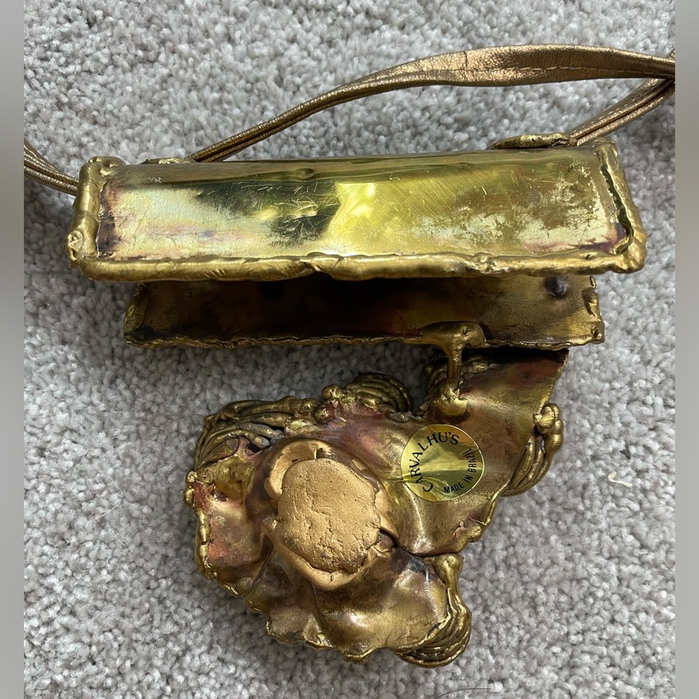 🚚MOVING SALE Vintage 1970 Carvalhu's Brutalist Amethyst Brass & bronze Leather - Picture 5 of 16